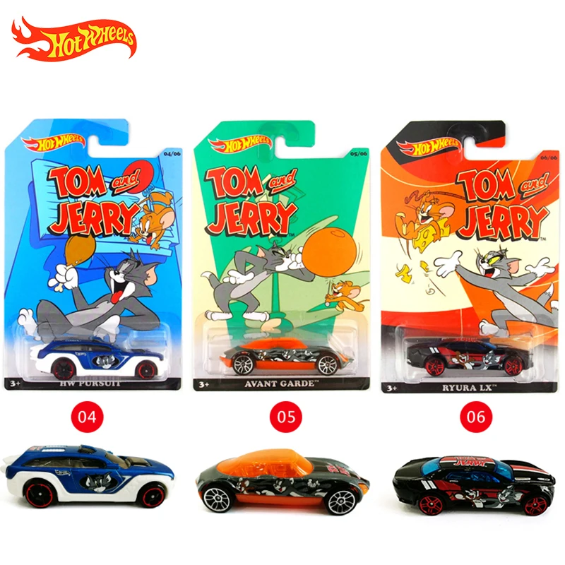 Hot Wheels Car Collector's Edition Tom and Jerry Metal Diecast Cars Collection Kids Toys Vehicle For Gift 6pcs/set