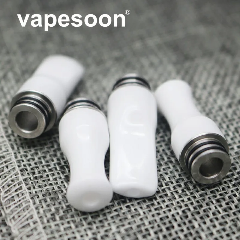 Аутентичные VapeSoon 510 керамика капельного наконечника для TFV8 ребенка MELO 3 мини Сокол бак 510 капельного наконечника белого цвета