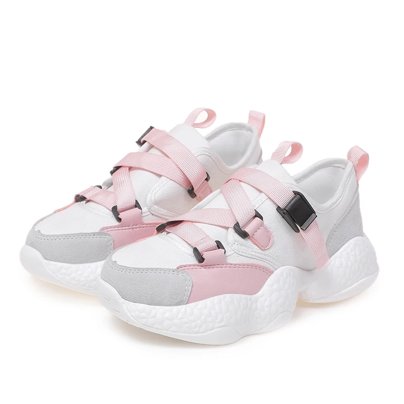 

Buckle Sneakers Women Casual Shoes Woman Ladies Fashion Shoes Female Footwear Walking Flats Pink White Girls Spring Summer