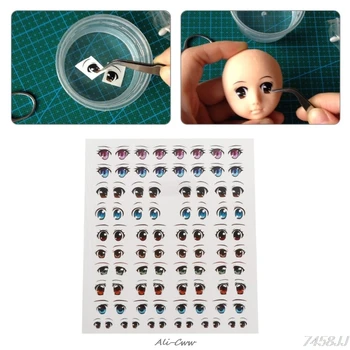 

Anime Eyes Stickers Figurine Doll Face Organ Paster Clay Cartoon Decals DropShip