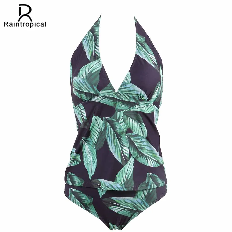 

Raintropical 2019 New Sexy Women Swimsuit Push Up Female Plus Size Swimwear Tankini Strappy Swimwear Patchwork Bathing Suits