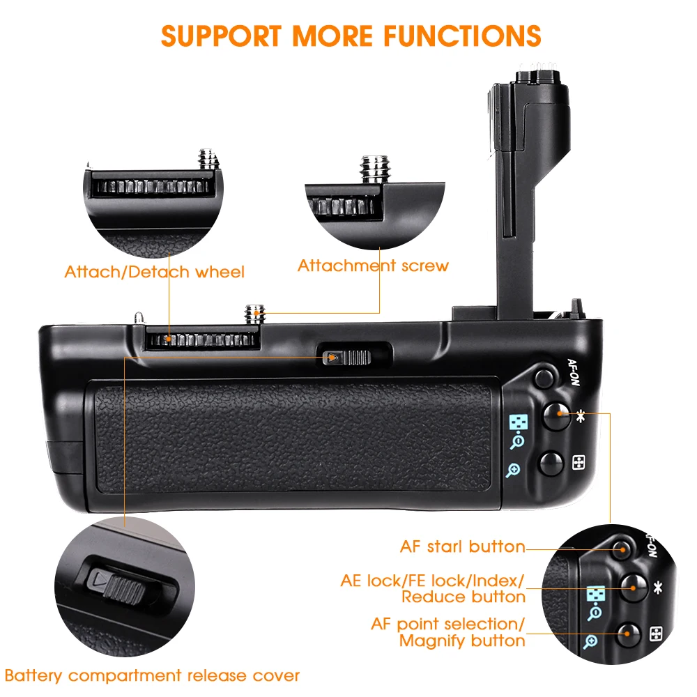 Comprar Travor Vertical bateria Grip para Canon 5D Mark II 5D2 reemplazo BG E6 trabajo con batería de LP E6