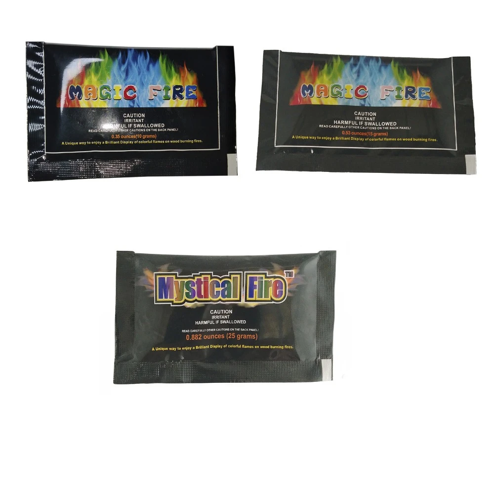 

Hot10g/15g/25g Magic Fire Colorful Flames Powder Bonfire Sachets Pyrotechnics Magic Trick Outdoor Camping Hiking Survival Tools