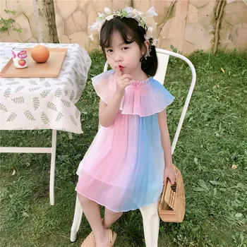 

Kids Dress Summe Girls Dress Children's Pleated Dresses 2-6 Years 9059