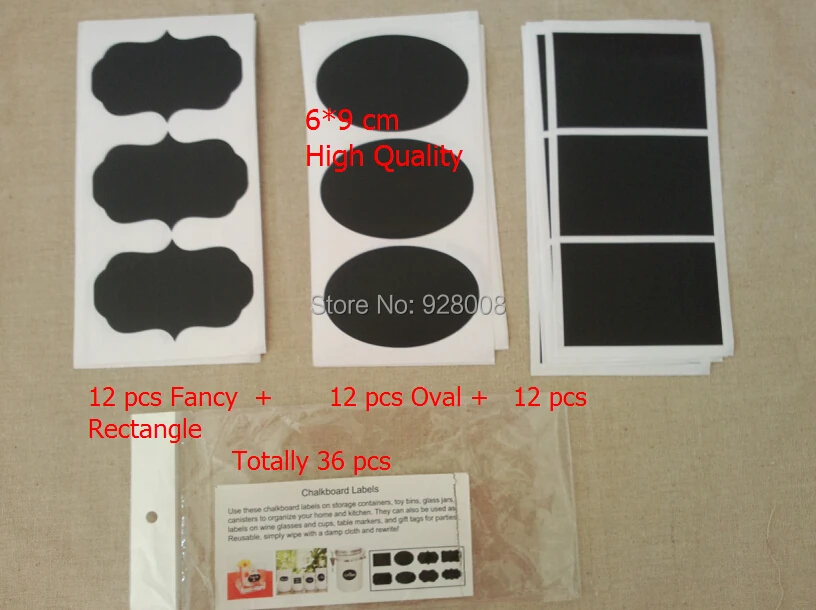 Black Reusable Wedding Decal Sticker Vinyl Fancy Rectangle Chalkboard Labels ε