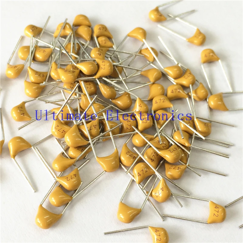 

100pcs/lot Multilayer ceramic capacitor 472 50V 4.7nF 472M P=5.08mm