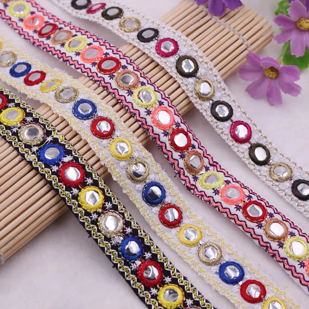 Webbing Clothing Decorative Sewing Lace Trim Embroidered Mirror Ribbons Yarn 