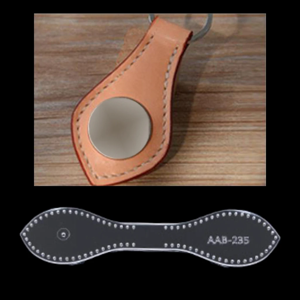 DIY Keychain Leather Craft Acrylic Pendant Patterns Stencil Template Tool