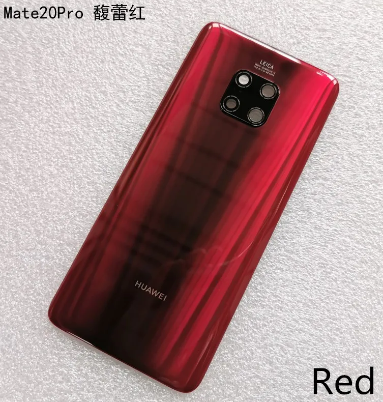 Оригинальная задняя крышка из закаленного стекла для huawei mate 20 Pro, запасные части, задняя крышка для батареи, корпус+ рамка для камеры+ крышка для вспышки - Цвет: Red