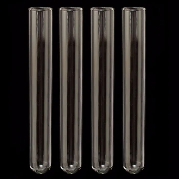 

4pcs Borosilicate glass tube Glassware Test Tube Pyrex Glass Blowing Tubes for Laboratory School Educational Supplies 20x150mm