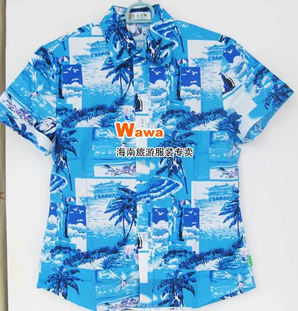 Одежды остров пляжный костюм рубашка хлопок Бизнес Повседневная гавайская рубашка 2XL 3XL