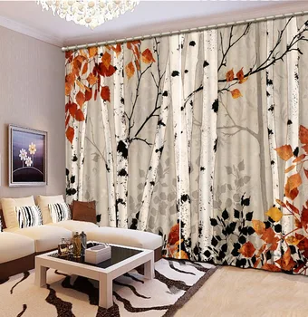 

3D Curtains Home Bedroom Decoration Blackout Curtain Fabric Modern Oil Painting Tree Curtain Design Curtains For Bedroom