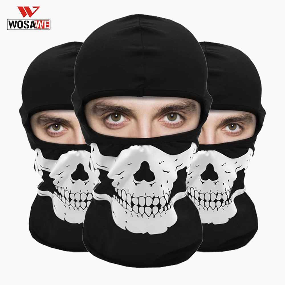 

WOSAWE Tactical Motorcycle Full Face Mask Cycling Hunting Outdoor Ski Halloween Ghost Skull Windproof Mask Sports Balaclava
