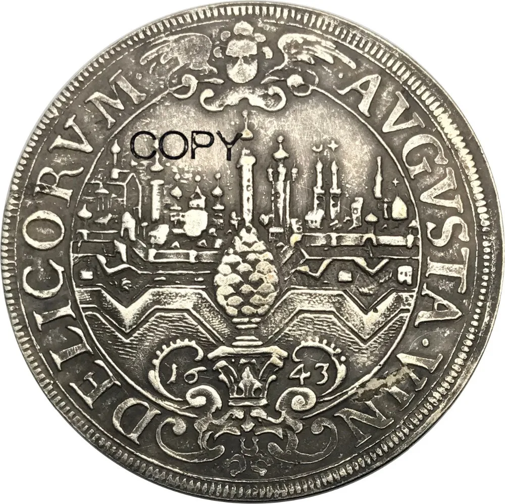 Копия серебряных монет 1643 пробы 1 Thaler - Ferdinand III город аугцбург Германия 90% | Дом и