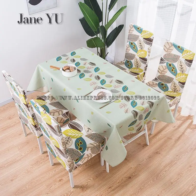 

JaneYU Garden Cotton Hemp Small Fresh Table Cloth Modern Table Cloth European Style Rectangular Tea Table cover