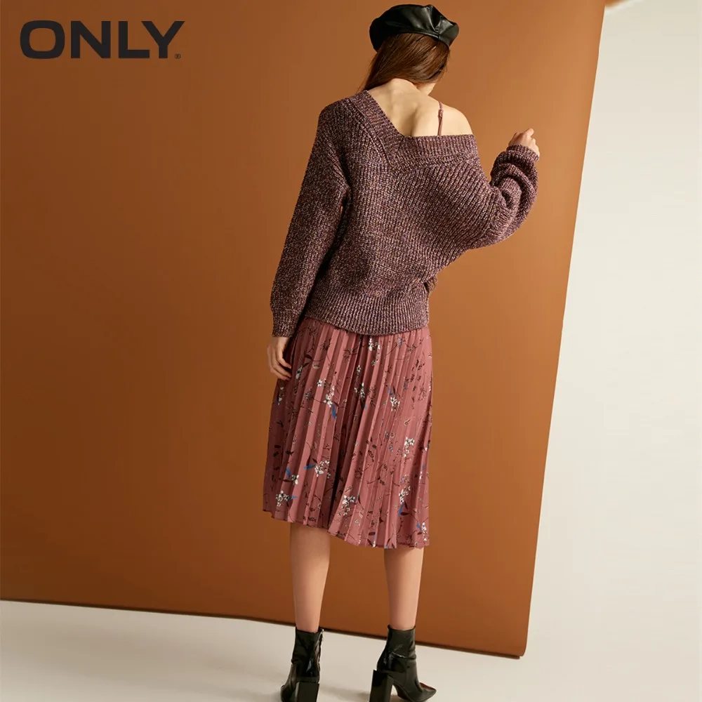 Tanie Tylko damski Shiner luźny krój V dekolt dzianinowy sweter | 118313548