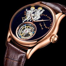 Ограниченная серия Gemini Tourbillon мужские наручные часы лучший бренд класса люкс Женские Tourbillon механические часы reloj hombre