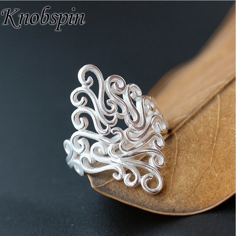 

Top Quality Hollow craft silver Color Finger Ring Fashion Hyperbole Women Party Wedding Jewelry US Size 6-10 aneis feminino