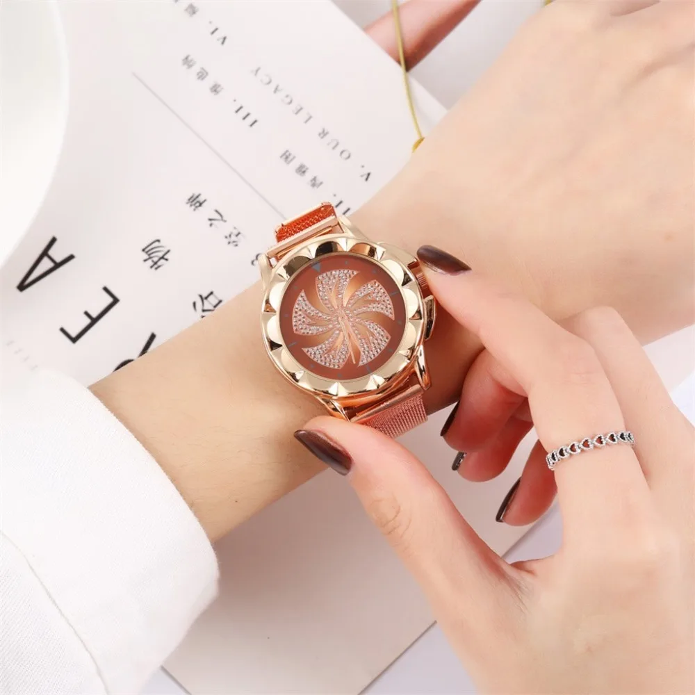 

Luxury Glass Gemstone Nice Flower Pattern Women's Watches Bayan Kol Saati Wristwatch Quartz Minimalism Current Popular Factor@50