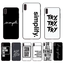 IMIDO inglés Simple frase inspirador caja de amor suave TPU Funda Coque para Iphone 7 7 7PLUS 8PLUS X XS X XR XSMAX 5