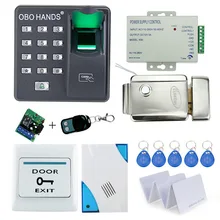 Cheap price of full Fingerprint door lock system RFID card+door bell+remote control for access control with remote control