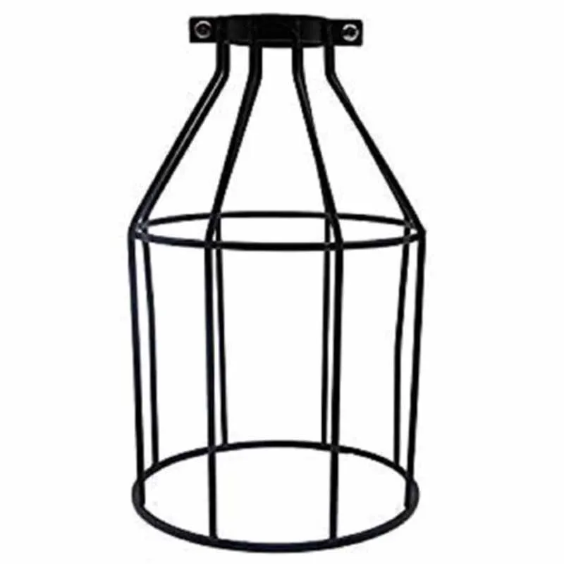 

1 Pc Industrial Lampshade Metal Iron Cage Pendant Lamp Ceiling Light Cover Black