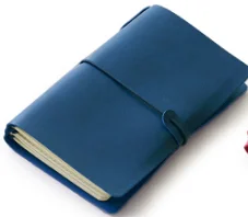 Классический Портативный кожаный бинт журнал путешествий; Записная книжка канцелярские принадлежности, прекрасный студенческий путешественник дневник блокнот, 6 цветов - Цвет: Blue