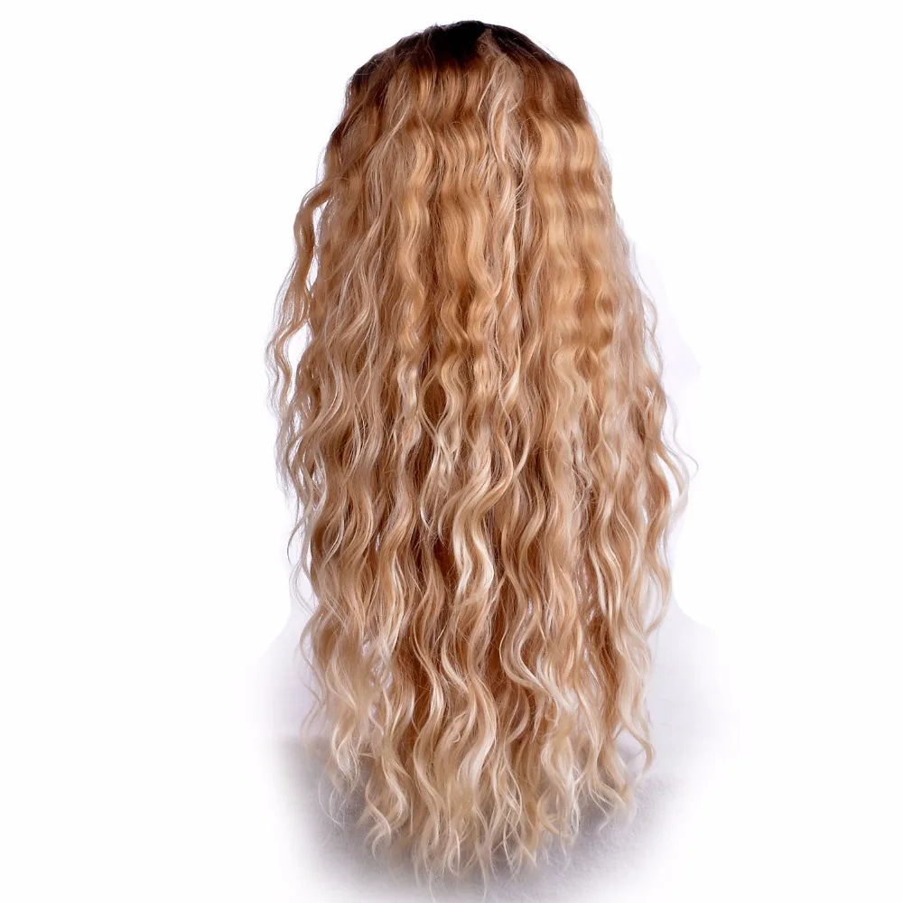Feibin Длинные Ombre светлые парики для Для женщин синтетический природа волна черный 22 дюйм(ов) высокое Температура волокна