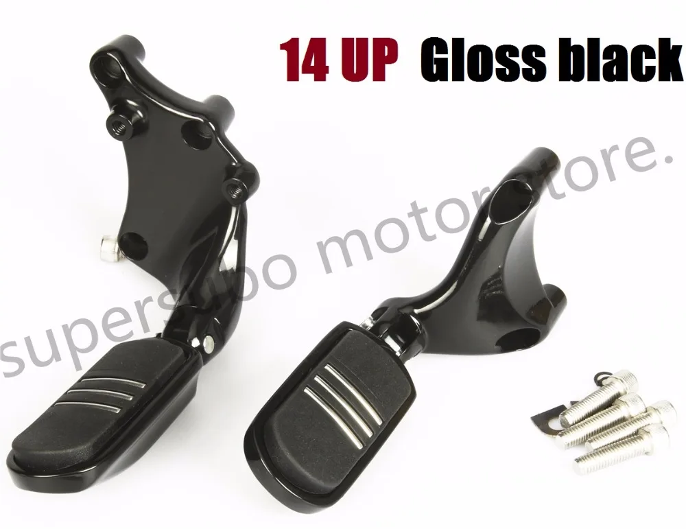Motorcycle BLACK Foot peg W/Mount Brackets For Harley Iron 883 Seventy