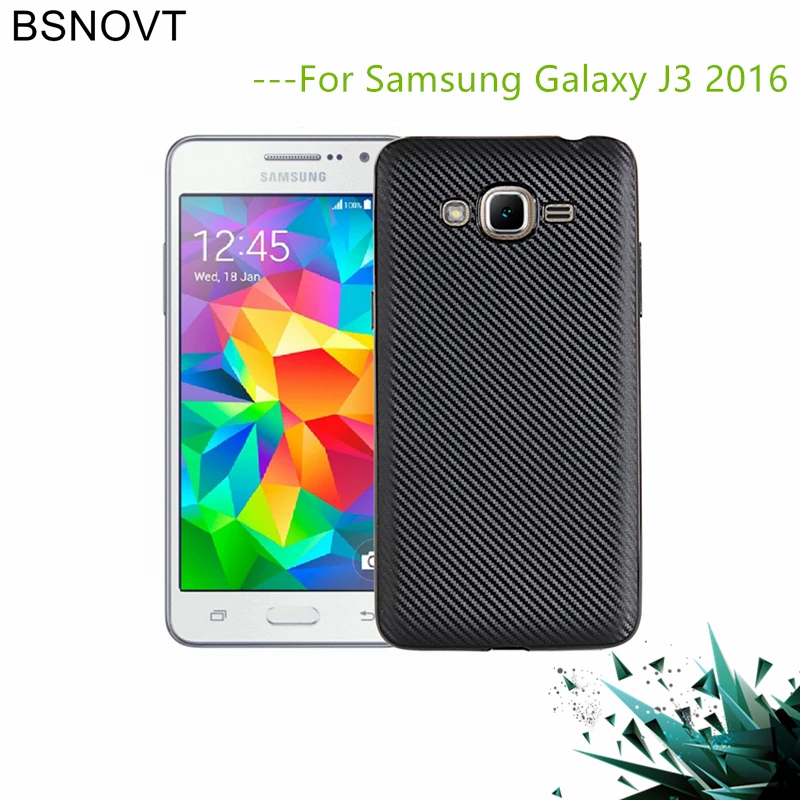 Чехол для Samsung Galaxy J3 2016 J320 из мягкого углеродного волокна тонкий чехол телефона