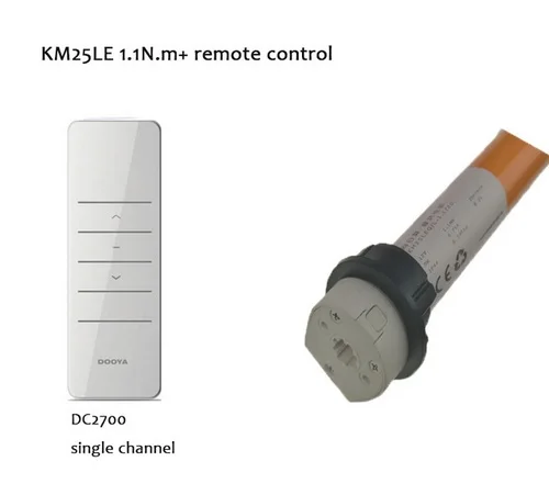 Тихий контроллер штор dooya KM25LE 1.1nm мотор, трубчатый двигатель с зарядным устройством Dia.38mm трубка для жалюзи - Цвет: motor and remote