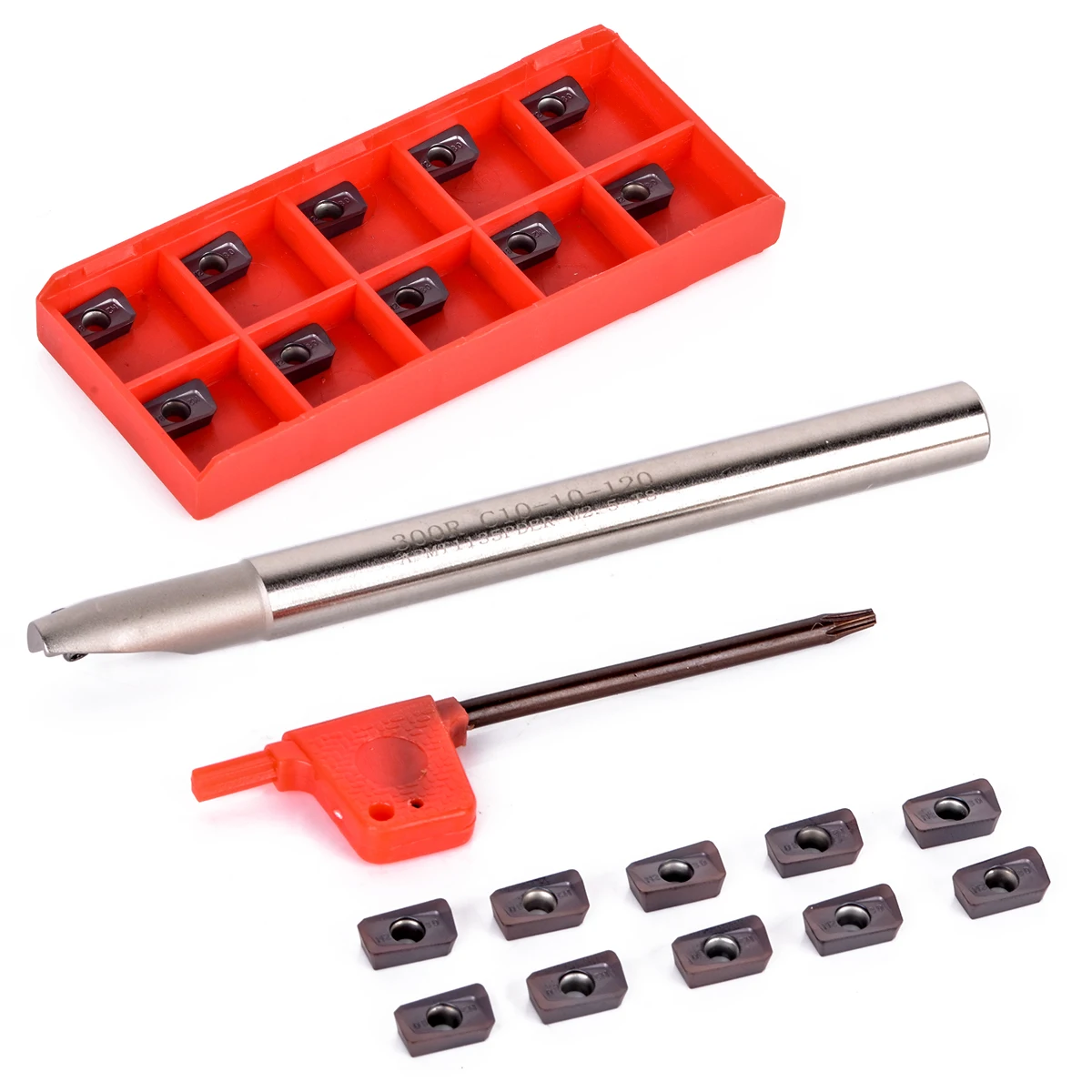 

1 Set Lathe Turning Tool holder BAP 300R C10-10-120 CNC Milling Cutter + 10pcs APMT1135PDER Carbide Inserts