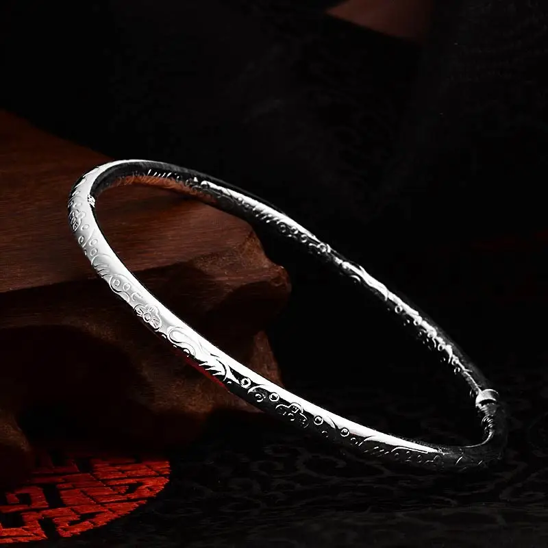 

SHUANGR Silver Color Stainless Steel Statement Jewelry Fashion Open Cuff Bangles Bracelets For Women Wrap Hand Bijoux