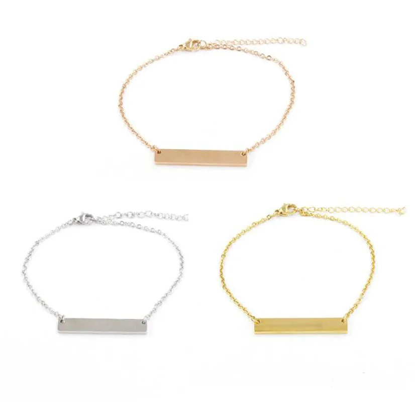 

10pcs/lot 316L Stainless Steel Mirror Polish Bar Bracelet Fashion Unisex DIY Bracelets & Bangle Jewelry Making 20+5cm Length