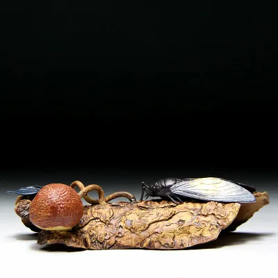 

2018 new Handmade purple sand bark tea spoil Yixing tea tray ornaments, cicadas interest tea play