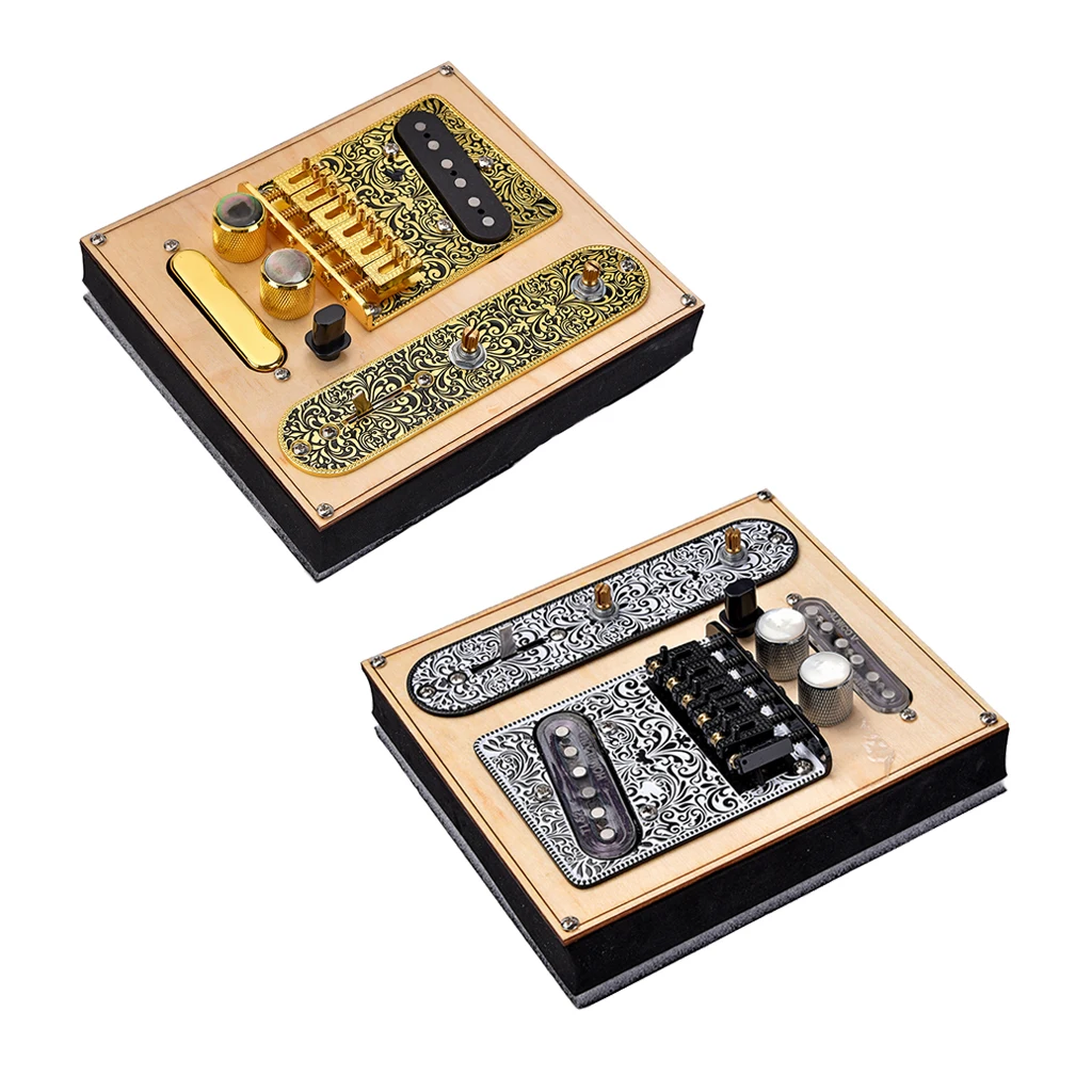 Tooyful 3 Way Prewired Control Plate Bridge Volume Tone Knobs for Telecaster Musical Instrument Parts Replacement Accessories