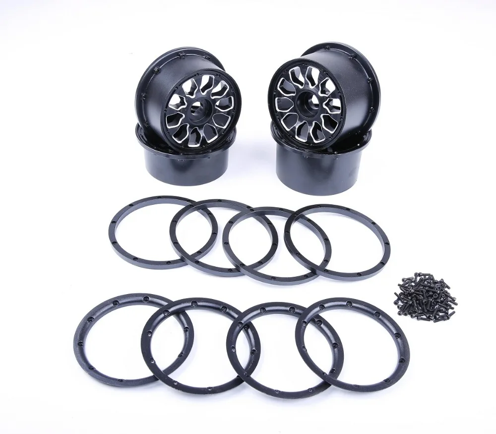 

1/5 scale gas rc baja 5B Metal Alu. Wheel Hubs with beadlocks set 85234 fit for hpi km rovan baja 5b ss