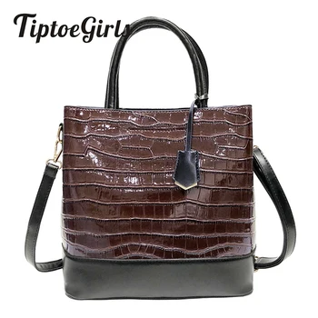 

Temperament Splicing Stone Pattern Ladies Handbag New Fashion Casual Wild Shoulder Messenger Bag