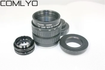 

New Black Camera Lens Adapter 35mm f/1.7 CCTV Lens for Pentax Q + C Mount to Pentax Q adapter +2 Macro Rings Camera Accessories