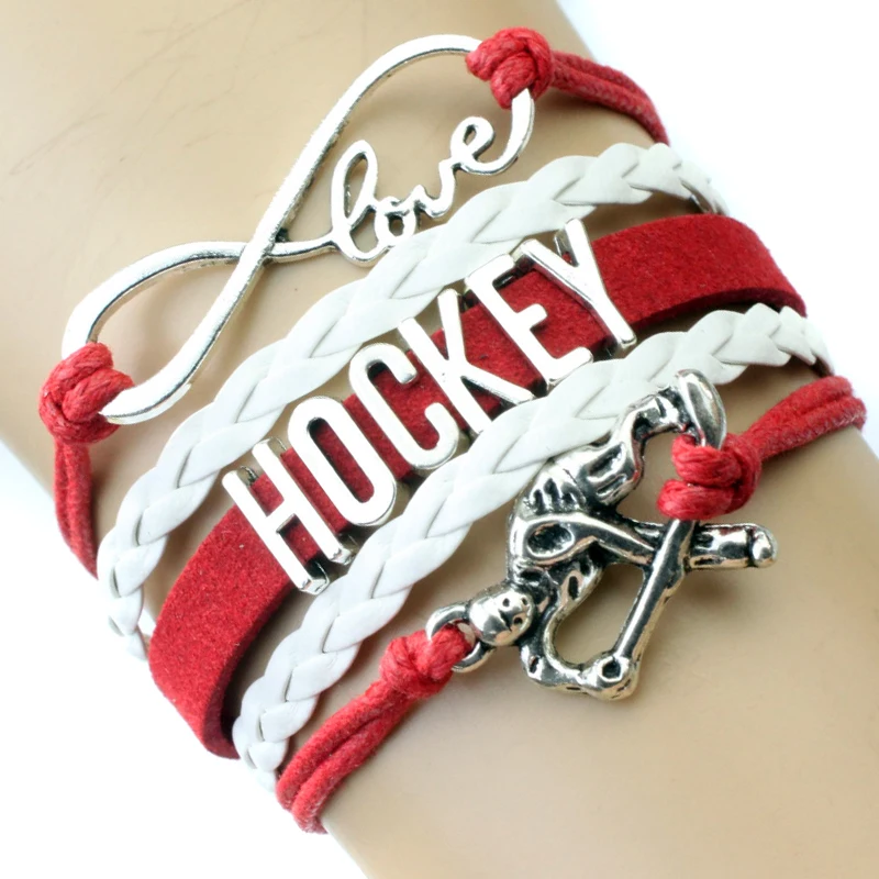 Infinity Love Hockey Bracelet Ice Hockey Bracelet Puckster Crown Charm