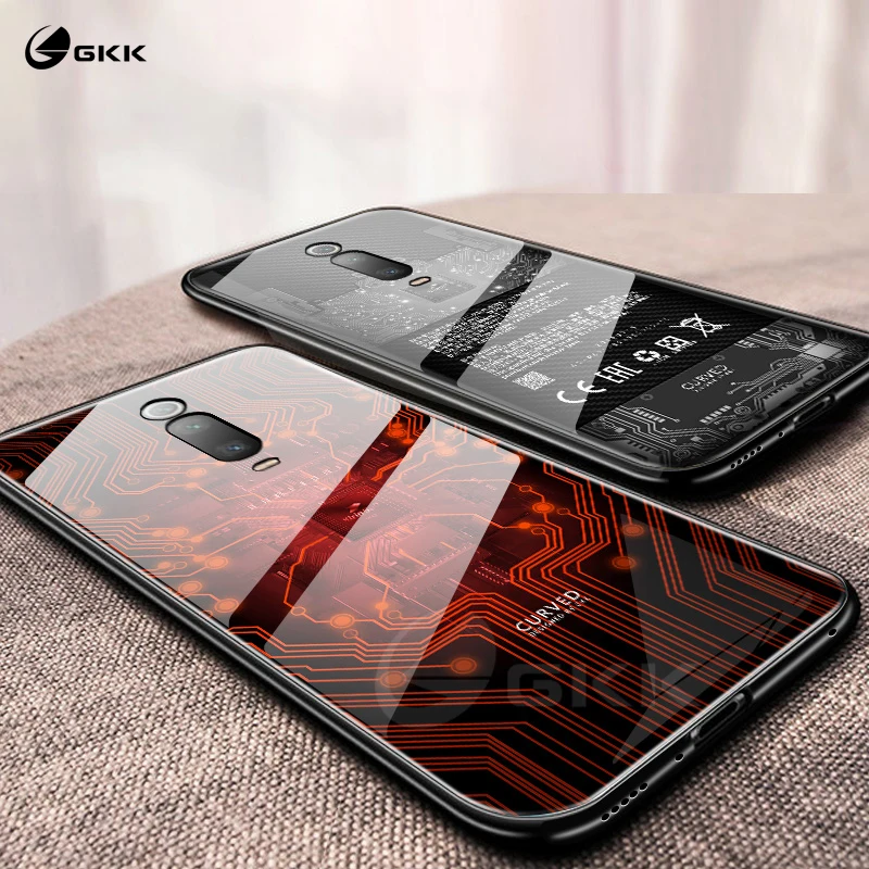 Чехол GKK из закаленного стекла для xiaomi redmi K20 Pro чехол с противоударным рисунком и