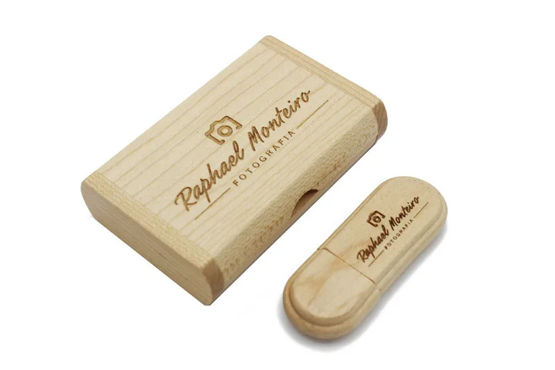 JASTER USB 3.0 Original Wooden USB+Box Pendrive 4GB 8GB 16GB 32GB 64GB Flash Drive  Memory Stick Wedding Gift 1PCS free logo