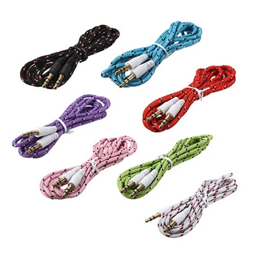 

AUX Auxiliary 3.5mm Braided Male to Male Stereo Car Audio Cable for iPod Phone 7BAL