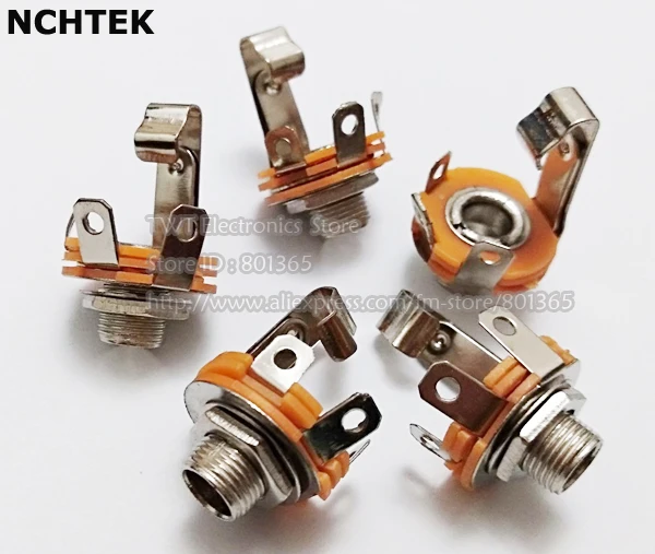 NCHTEK 6 3 мм 1/4 &quotмоно аудио разъем для телефона Панель Шасси монтажные шайбы гайки