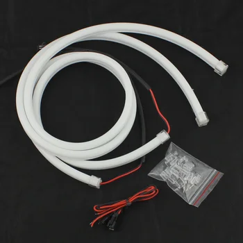 

FSYLX 1set 85CM LED DRL Flexible LED Tube Strip Daytime Running Light Turn Signal Angel Eyes Car Styling white led strip