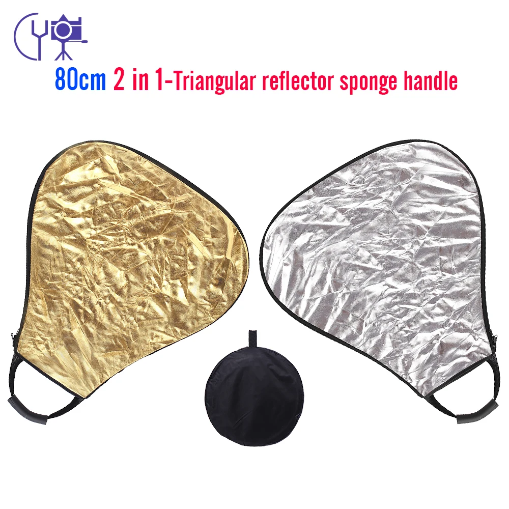 CY 32'' 80CM Reflectors silver&gold Triangle Portable Reflector