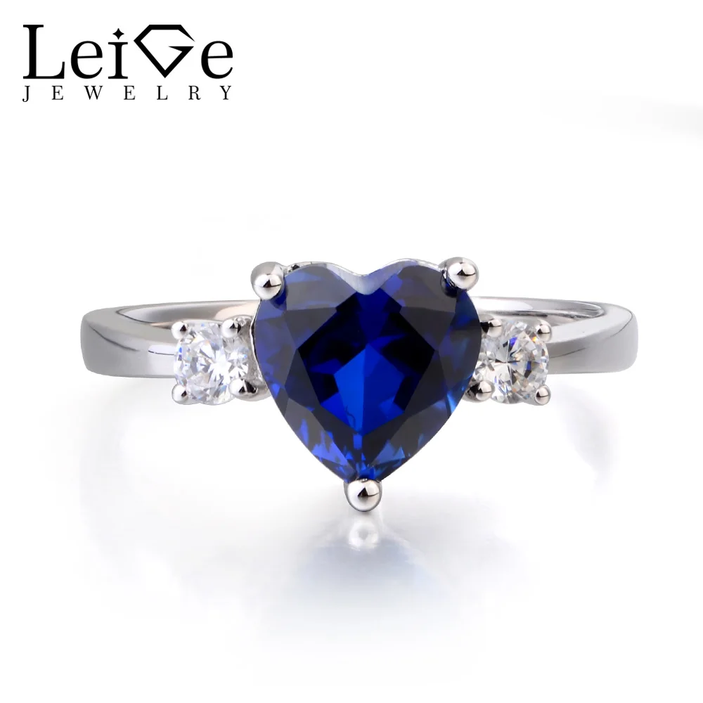 Leige Jewelry Blue Sapphire Ring Promise Ring September Birthstone