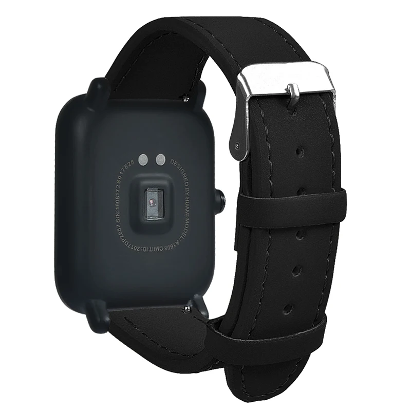 Hangrui Genuine Leather Wristwatch Band Strap For Xiaomi Huami Amazfit Bip strap bracelet Youth Smart Watch Smart Accessories (6)