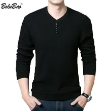 BOLUBAO бренд пуловер и свитер для мужчин весна Slim Fit мужские свитера сращивания удобные для мужчин с V образным вырезом Кнопка свитер