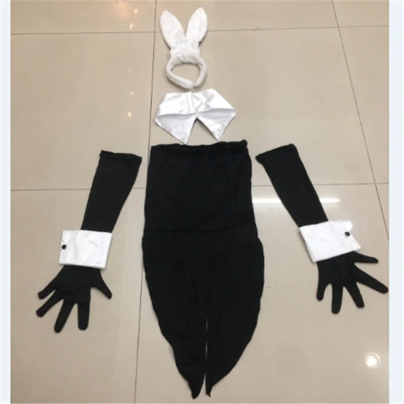 Черный Банни Zentai Костюм женский сексуальный Банни косплей боди кролик Униформа соблазнительный Комбинезон ночной клуб кролик девушка костюм